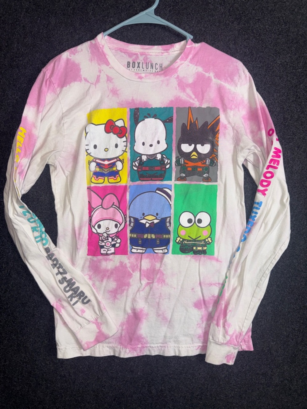 BoxLunch Hello Kitty & Friends Pink Tie-Dye Long Sleeve Tee